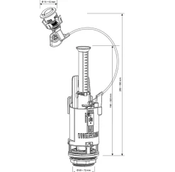 Chasse d'eau + robinet flotteur à ouverture différé , double bouton poussoir + câble^Flomasta Online
