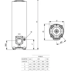 Chauffe-eau - - Sageo Xpert - Vertical sur socle - Stéatite - 250L - 3000W-Ariston Online