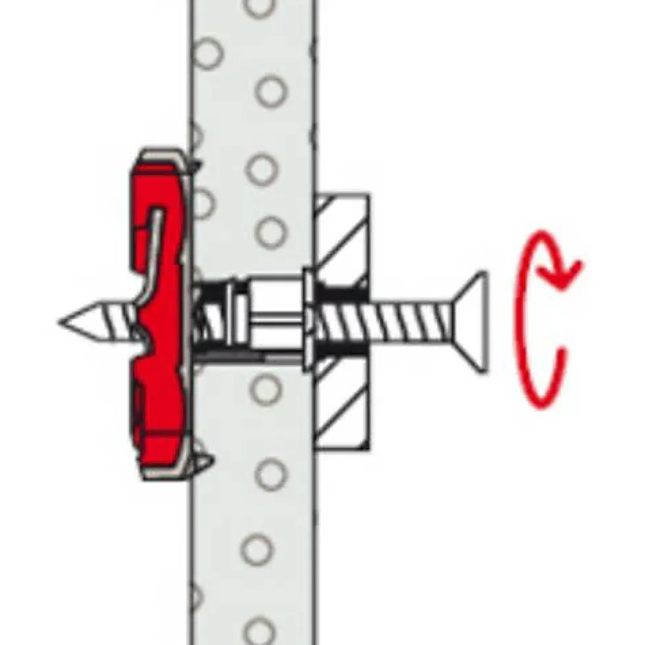 Cheville à bascule Fischer DUOTEC 10 mm x 47 mm, 25 pièces, nylon avec vis tête cylindrique-O91 New