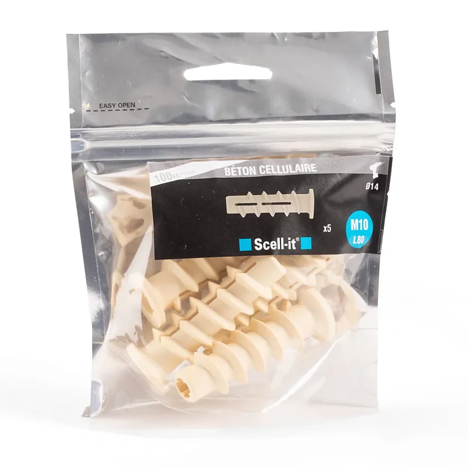 Cheville à visser M10 spéciale béton cellulaire , 5 pièces^Scell-It Hot