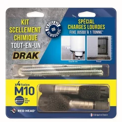 Cheville chimique de scellement M10 spéciale charge lourde , 4 pièces^Red Head Clearance
