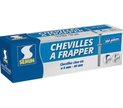 Cheville Clous Vis à Frapper , 6 x 40 mm, Boite de 200^Semin Hot