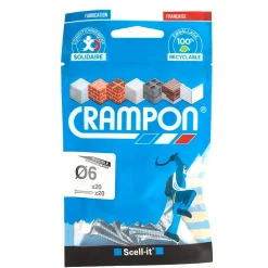 Cheville Crampon blanc ø6 mm + vis, 20 pièces-Scell-It