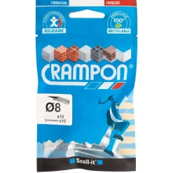Cheville Crampon blanc ø8 mm + vis, 20 pièces-Scell-It Outlet