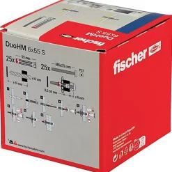 Cheville DuoHM métallique pour corps creux 6x55 avec vis fraisée Torx Fisher-O91 Sale