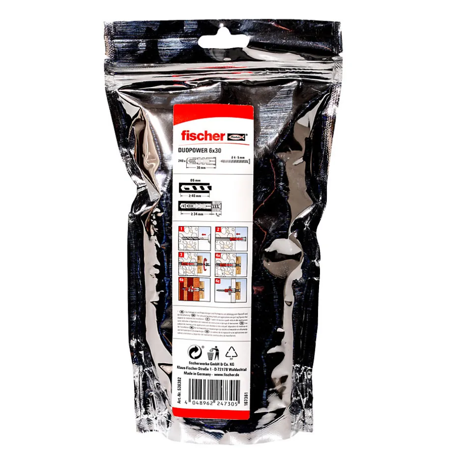 Cheville Duopower big pack 6X30, 240 pièces-Fischer Discount