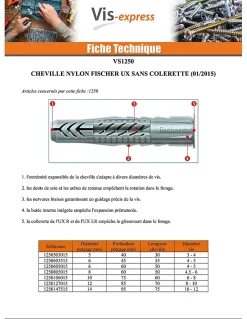 Cheville Nylon UX Sans Collerette 14X75 - 20 pièces-Fischer Clearance