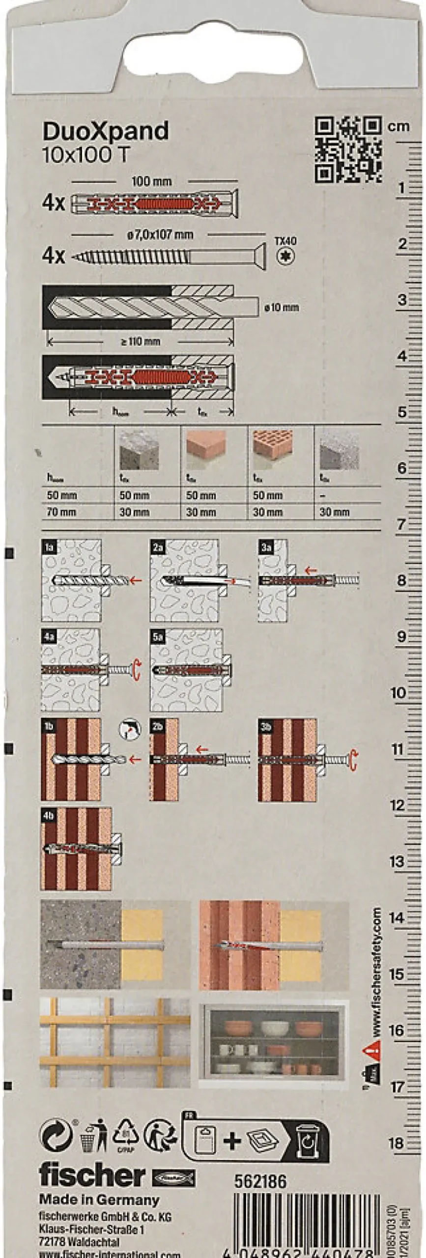 Cheville rallongée DuoXpand 10 x 100 mm, 4 pièces-Fischer Discount