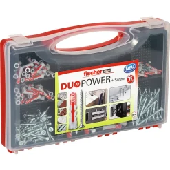 Chevilles multimateriaux Duopower + vis assortiment, 140 pièces^Fischer Discount