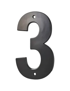 Chiffre 3 à visser, alliage, H.80mm, noir --Thirard Online