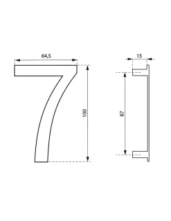 Chiffre 7 à visser, inox, H.100mm -^Thirard Online