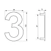 Chiffre 3 à visser, inox, H.100mm --Thirard Outlet