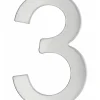 Chiffre 3 adhésif, inox, H.76mm --Thirard