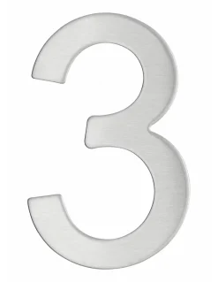 Chiffre 3 adhésif, inox, H.76mm --Thirard