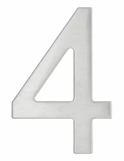 Chiffre 4 adhésif, inox, H.76mm --Thirard Clearance
