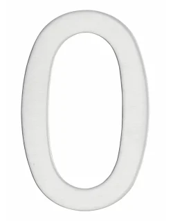 Chiffre 0 adhésif, inox, H.76mm --Thirard Best