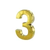 Chiffre 3 doré adhésif, ABS, H.50mm --Thirard Discount