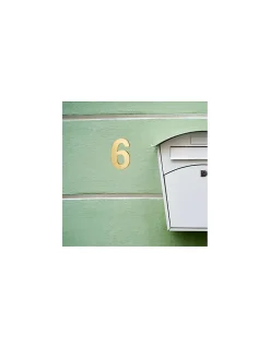 Chiffre 6, laiton, à visser, H.51mm, doré -^Thirard Online