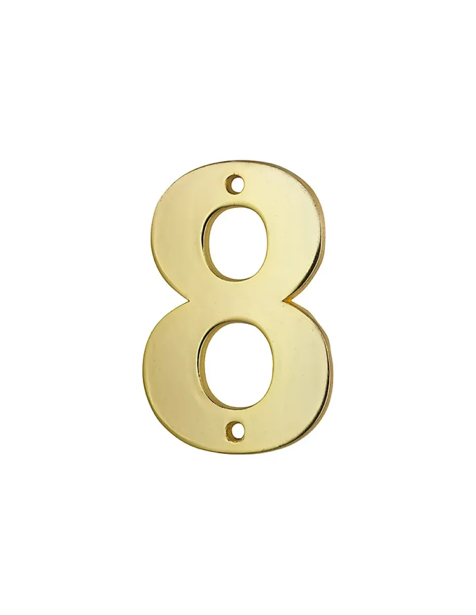 Chiffre 8, laiton, à visser, H.51mm, doré-^Thirard Discount