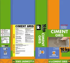 Ciment Gris Polyvalent 10kg - Finesse et Séchage Rapide - Maçonnerie, Réparation, Scellement et Jointoiement Intérieur/Extérieur-Prb New