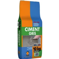 Ciment Gris Polyvalent 10kg - Finesse et Séchage Rapide - Maçonnerie, Réparation, Scellement et Jointoiement Intérieur/Extérieur-Prb New