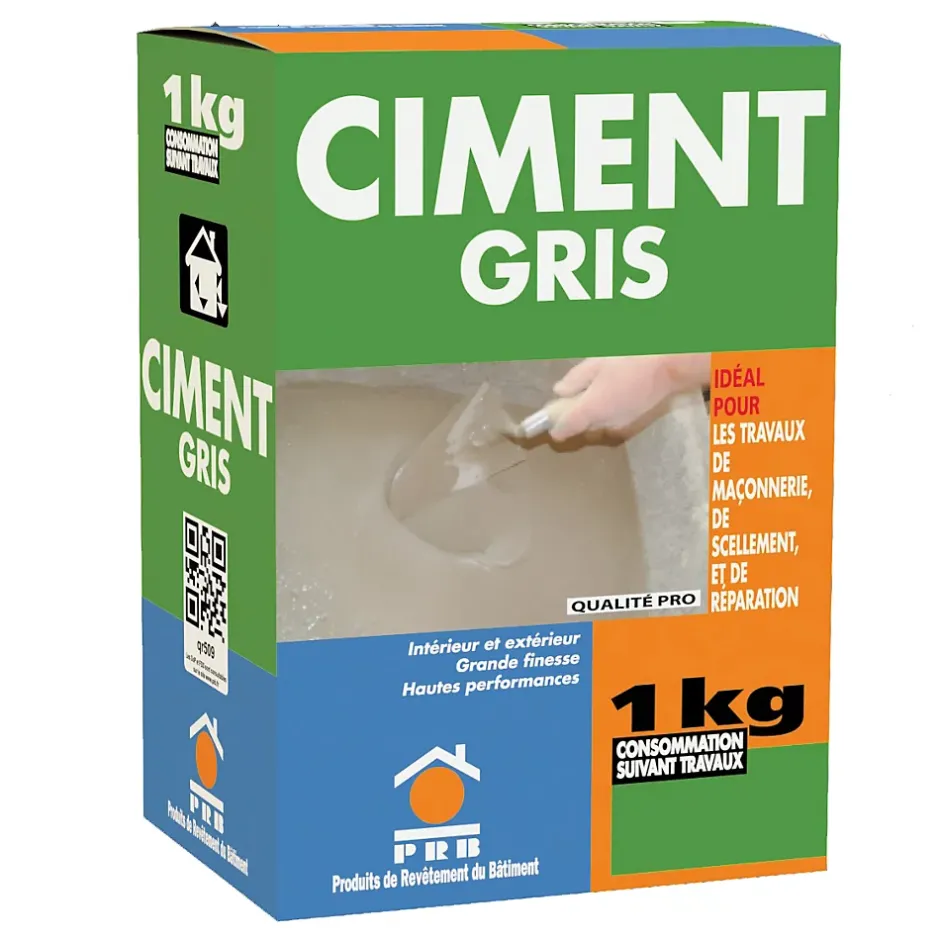 Ciment Gris Polyvalent 1kg - Finesse et Séchage Rapide - Maçonnerie, Réparation, Scellement et Jointoiement Intérieur/Extérieur^Prb New