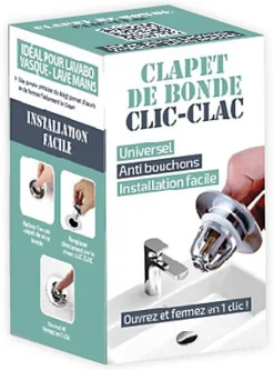 Clapet clic clac chrome pour bonde de lavabo et vasque,-MTK New