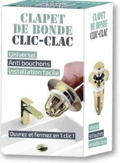 Clapet clic clac doré pour bonde de lavabo et vasque,-MTK Sale