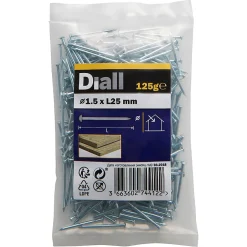 Clous à tête bombée en acier zingués 1,5x25 - 125g-Diall Hot