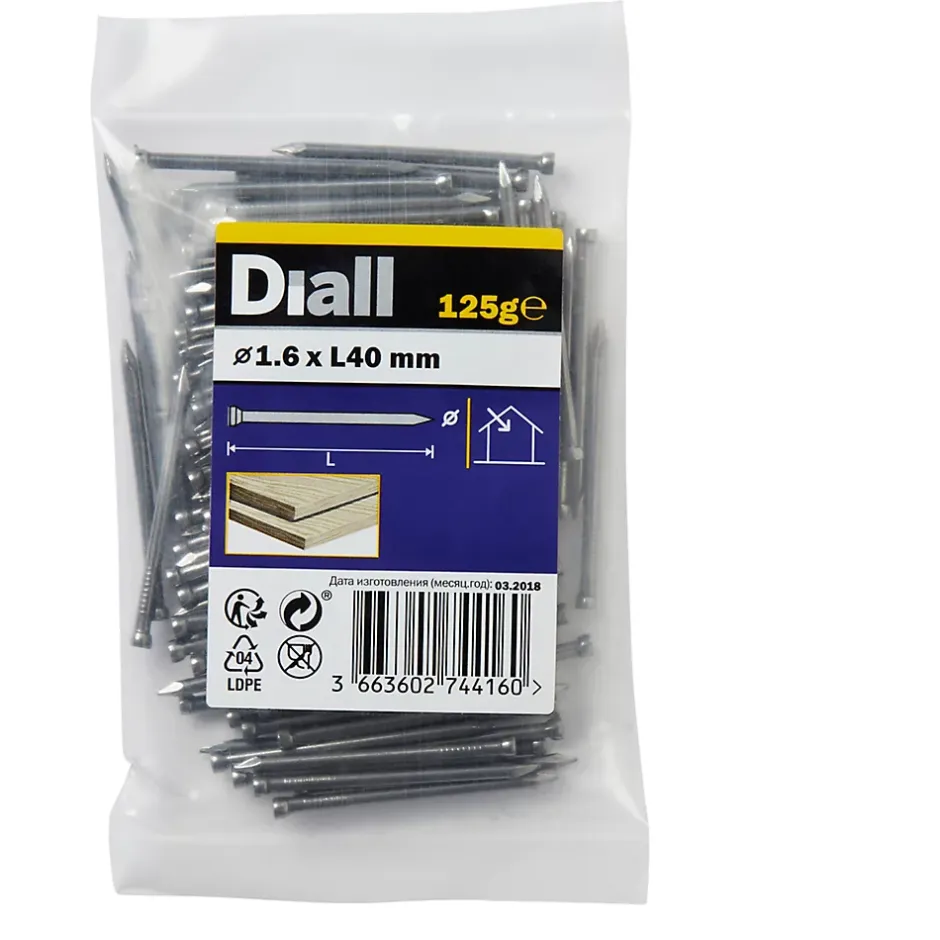 Clous à tête d'homme ronde en acier galvanisé 1,25x30 - 125g-Diall Best