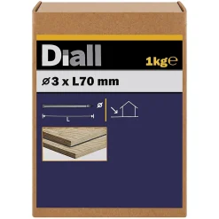 Clous à tête plate en acier galvanisé 3x70 - 1kg-Diall Clearance