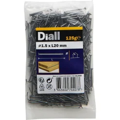 Clous à tête plate en acier galvanisé 1,5x20 - 125g^Diall Online