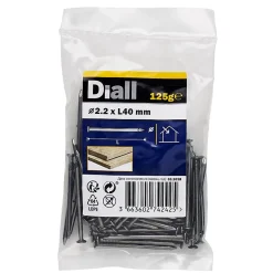 Clous à tête plate en acier galvanisés 2,2x40 - 125g-Diall Outlet