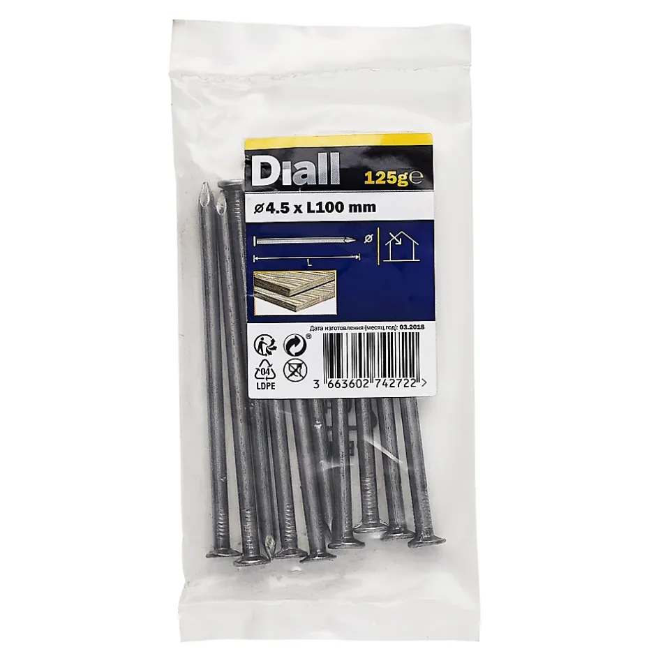 Clous à tête plate en acier 4,5x100 - 125g-Diall Sale