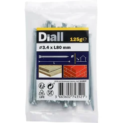 Clous de maçon en acier galvanisé 3,4x80 - 125g^Diall Clearance