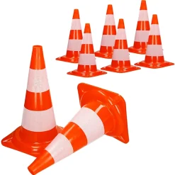 Cône de signalisation routière cône de chantier orange blanc 47 cm 8 pièces^ECD Germany Hot