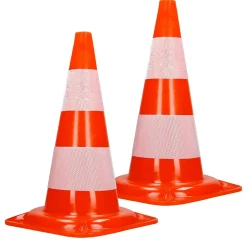 Cônes de signalisation routière cône de chantier orange blanc 47 cm 2 pièces-ECD Germany Best