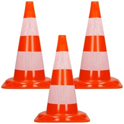 Cônes de signalisation routière cône de chantier orange blanc 47 cm 3 pièces-ECD Germany Sale
