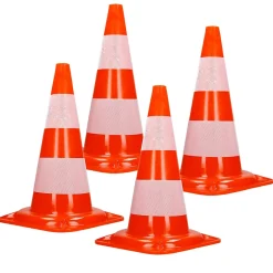 Cônes de signalisation routière cône de chantier orange blanc 47 cm 4 pièces-ECD Germany Outlet