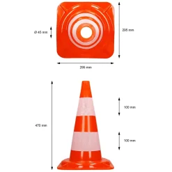 Cônes de signalisation routière cône de chantier orange blanc 47 cm 5 pièces^ECD Germany Best