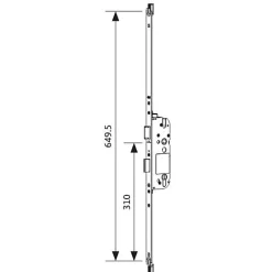 Coffre de serrure principal SECURY X 35/92 têtière 16mm longueur 649,5mm cote D 310mm - - 6-39046-16-0-1^Ferco Hot