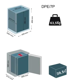 Coffre fort ignifuge électronique DPE/7P - 39.5 L --Technomax Clearance