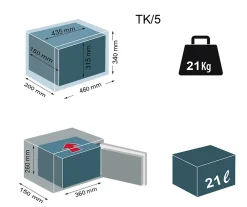 Coffre-fort à clé à emmurer TK/5 - 21 L -^Technosafe Sale