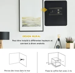 Coffre-fort de Sécurité avec Serrure à Combinaison, étagère et Système d'Alarme, avec Fonction Anti-indiscrétion, 36X31X41 CM-Giantex Best