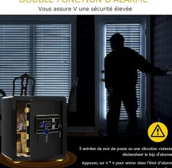 Coffre-fort de Sécurité avec Serrure à Combinaison, étagère et Système d'Alarme, avec Fonction Anti-indiscrétion, 36X31X41 CM-Giantex Best