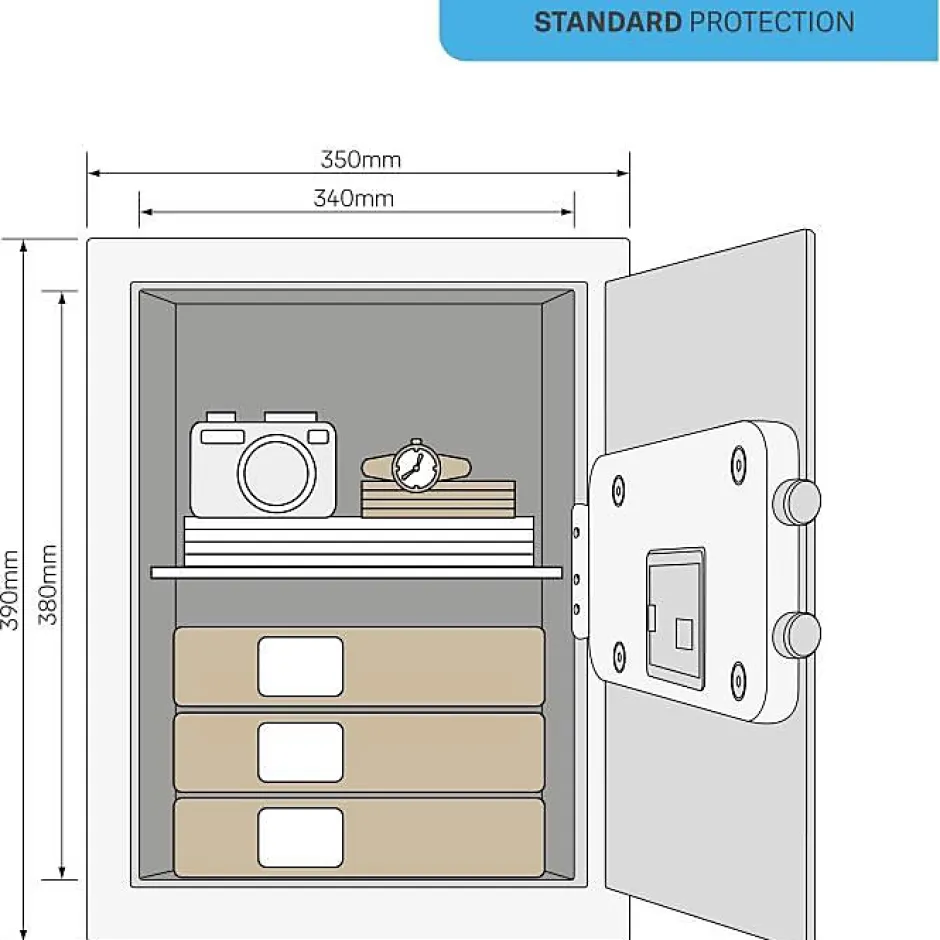 Coffre-fort electronique YEC/390/DB2 40L silver metal-Yale Best