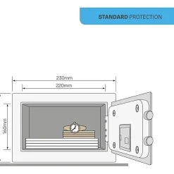 Coffre-fort Électronique - - YSV/170/DB2 - Compact 3.8L - 170x230x170mm^Yale Discount