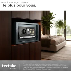 Coffre-fort électronique en fer 20 x 31 x 22 cm noir-Tectake Discount