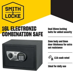 Coffre-fort électronique - 16L 2-6MM S L-Smith & Locke Hot