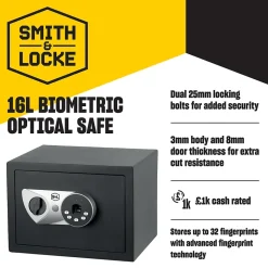 Coffre-fort ouverture biométrique - 16L^Smith & Locke Sale